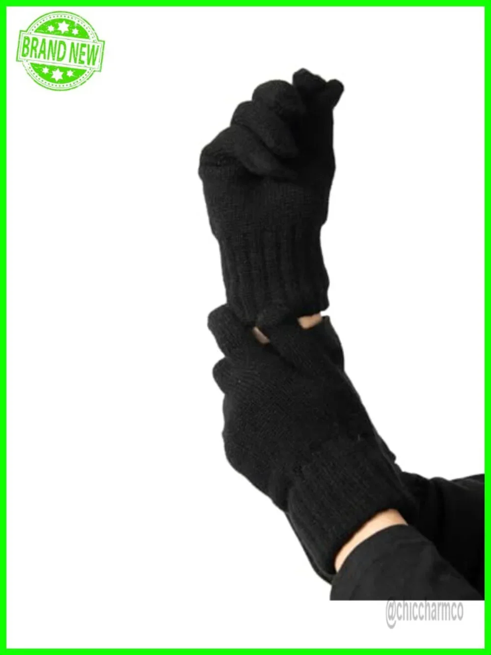 100% Cashmere Jersey Knit Ultra Soft Winter Gloves One Size